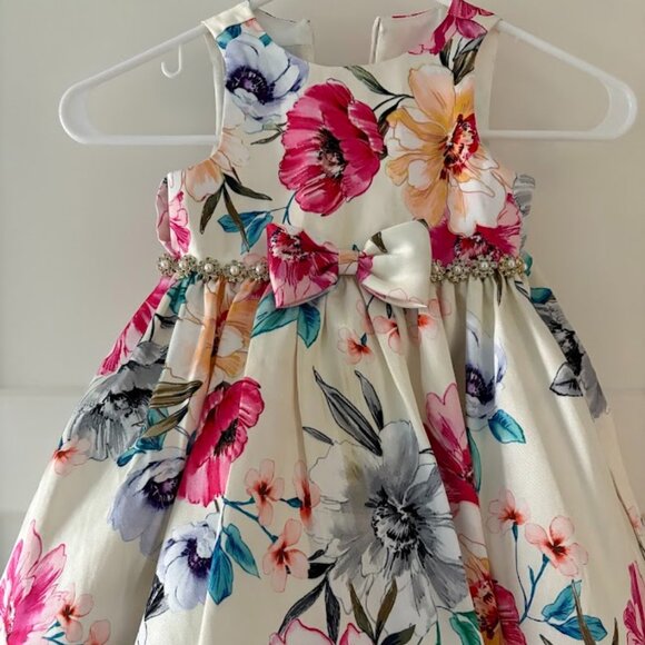Couture Princess Dress with Floral with beaded waist. PERFECT FOR EASTER- 3T - Picture 1 of 6